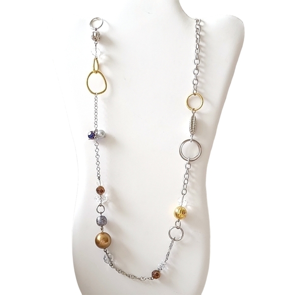 Lia Sophia Jewelry - LIA Sophia Silver and Gold Tone Beaded Necklace
